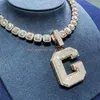 Fabriek op maat S Sterling Sier massief goud Iced Out D VVS Moissanite geslaagd voor diamanttester naam letter hanger