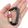 4Pcs Screw Lock D Shape Climbing Carabiner 12KN Multifunctional Fast Hanging Fixed Hook Outdoor EDC Buckles Dog Chain Keychain 240223