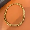 New Vintage Sier Gold B-Letter Cuban Necklace Short Bone Chain Jewelry Bracelet Gift