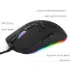 Muizen Professionele bedrade gamingmuis 6-knops Esports Games-knop Geschikt voor pc-laptopgamers RGB-gat Holle achtergrondverlichting Draagbaar