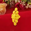 Cluster Rings 18k Yellow Gold Color Feathered Phoenix Tail Ring For Women 999 Plated Adjustable Jewelry Gift Never Fade