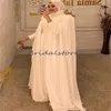 Gorgeous Muslim Wedding Dresses With Cape Elegant Chiffon Boho Turkey Bride Dress Long Sleeve Lace Bohemian Country Arabic Bride Arabic Dubai Robes De Mariee 2024