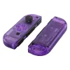 Custodie eXtremeRate Custodia personalizzata per controller JoyCon OLED Nintendo Switch, cover trasparente atomica viola con set completo di pulsanti