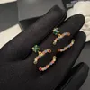 Pendientes con dijes de alta gama Pendientes de diseñador Pendientes de oro antiguos de cobre que nunca se desvanecen Pendientes de oro antiguos Moda para mujer Marca Letra Cristal Rhinestone Regalos de joyería de boda para mujer