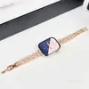 Projektant dla Apple Watch Luksusowy diamentowy opaska kompatybilna z IWATCH 9 8 7 6 5 4 3 2 SE Stopy Regulowany pasek Bling Women dla iWatch 38 40 41 44 45 49 mm Designer6KR66KR6