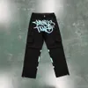 Nouveau Minustwo noir Graffcargo (babyblue) pantalon imprimé Graff noir bleu ciel