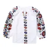 Kvinnor Autumn Clothes Long Sleeve Shirt Flower V-Neck Casual Loose Top Ladies Blus Tee 240219