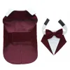 Vestes Vestes Gentleman Dog Clothes, Costume de mariage pour chien de compagnie, chemise formelle pour petits chiens, Tuxedo Bowtie, Tenue d'animaux de compagnie, costume de Noël