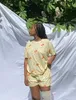 Mulheres sleepwear mulheres pama conjunto para mulheres causal floral impressão manga longa loungewear 2 peça djerf avenida pamas y2k chique vinta oti9c