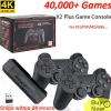 Konsollar X2 Plus 3D Oyun Stick Video Oyunu Konsolu 4K HD TV Retro Oyun Konsolu Kablosuz Denetleyicilerle 40000+ Oyun PS1/N64/DC