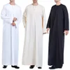 Etnisk klädkönlös Islamisk stil muslimsk mantel lösa avslappnad enkel besättning hals fast färg mellersta östra arabiska unisex