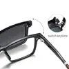 Sunglasses Frames Rectangle Men Magnetic Clip Polarized Optical Flexible Glasses Frame Male Customized Recipe Myopic