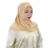 Roupas étnicas Muçulmano Hijab Undercap Cor Sólida Cobertura Completa Pescoço para Mulheres Underscarf Pronto para Usar Bonnet Oração Islam Headwrap Xale