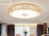 RMAMARY Simple modern crystal ceiling lamp 3color LED round living room led light crystal lamp silver gold crystal ceiling light6018676