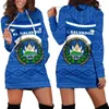 Women's Hoodies El Salvador Flag Hoodie Dress Women 2024 3d Print Long Sleeve Casual Hooded Sweater Tops