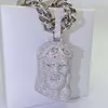 Ice Out Sier Solid Gold Mens VVS Diamond Moissanite Hip Hop Jesus Pendant