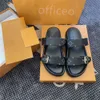 Bom Dia lederen sandaal pantoffel vrijetijdsschoen zomer strand sandaal gladiator muilezels hasp nieuwe dames heren platte glijbaan luxe designer sliders sandale maat35-42