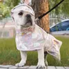 Одежда для собак, прочный водонепроницаемый очаровательный мультяшный принт, дождевик с капюшоном для домашних собак, дождевик