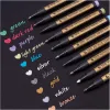 Markers Metallic Marker Pen 10 Color 2.0mm Tip Metallic Pen Art Marker for Calligraphy Lettering Black Paper Rock Painting Paint Marker