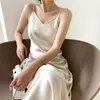 Women's Sleepwear Slip Satin Dress Women Summer Nightwear Clorhes Sexy Long Dresses Lady Elegant Solid Comfortable Sleeveless Nightgowns