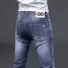 Erkekler için Tasarımcı Kot Pantolon Kong Hong Moda Markası Erkekler İnce Elastik İlkbahar ve Yaz Giyin