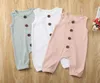 Jumpsuits 024m Born Baby Boys Girls ärmlös Romper Solid Jumpsuit Playouit Cotton Onepieces Summer6139817