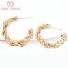 Aretes (4571) 2PCS 24K Color oro Latón Múltiples estilos Redondo trenzado Alta calidad Accesorios de joyería DIY Ventas al por mayor