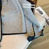 Classico coreano giacche in tweed donna elegante lusso corto capispalla monopetto vintage chaquetas primavera misto lana cappotti Q28 240226