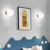 Настенный светильник для детской комнаты, лампы-планеты, современный минималистичный креативный полный мультяшный светильник для спальни для мальчиков, прикроватный фон, установленный