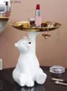 Autre décor à la maison Creative Cut Polar Bear Clé Stockage Ftray Moderne Simple Salon Porche Décoration Q240229