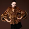 Abrigo de piel de zorro de imitación para mujer, prendas de vestir cortas y gruesas con temperamento, prendas de vestir cortas y cálidas, abrigo AllMatch con estampado de leopardo a la moda, novedad de invierno de 2023