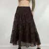 Röcke Magic Tribe Features Bedruckter Mesh-Spleißrock Mode Weibliche Kleidung Outfits Für Frauen Retro Schlankes Kleid Lässig Elegant