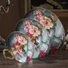 Borden Rose Flower Bone China Triple Decker Fruitgerechten Taartbord Snoepschotel Keramisch dienblad Porselein Servies Decoratie