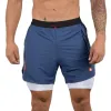 Shorts män 2 i 1 springa shorts jogging gym fitness bodybuilding snabba torra korta byxor 2022 manlig boxning sport Bermuda träningsbottnar