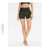 AL Damessport Yoga camouflageshorts Fitness Hoge taille Slank Sneldrogend Ademend Hoge elasticiteit Nylon Materiaal Broek Dames