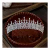 ヘアクリップ2024 Luxury 3a Zirconia Bride Crowns Princess Full CZ WeddingTiaras for Women Sweet 16 Birthday Partyヘッドピースジュエリー