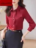 Yitimuceng Office Ladies Two Piece Set's Womens Outifits Fashion Long Sleeve Wid Down Collar Tops Elegant Slim Kirt Suits 240226