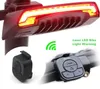 X5 Smart Luce posteriore per bicicletta Lampada per bici Laser LED USB Ricaricabile Senza fili Controllo remoto della rotazione Bicicletta per bicicletta ha condotto la luce9884097