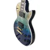 Guitare électrique classique bleu marine Sunburst Top matériel doré