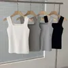 Women's Tanks Fashion Chic Basic U-NECK Summer White Knit Women Tank Top Sexy Sleeveless T-shirt Vintage Casual Crop Streetwear