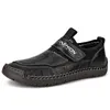 2024 Hot Sale Plus Size Läder Casual Shoes Black Dark Brown Grey Mens Business Shoes Breattable Sports Sneakers Gai