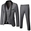 Suits Wedding Eveing Dress 3 Pieces Jacket+Pants+Vest Men Suit Set Slim Fit Tuxedo Male Blazer Customized British Style Bride Clothing