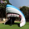 wholesale 6x4.5x4.5mH (20x15x15ft) Original design display inflatable shark head tunnel air blown ocean animal tent for party event entrance decoration toys sports