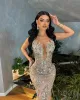 Aso Ebi Luxurious Mermaid Prom Dress Beaded Crystals Illusion Evening Formal Party Second Reception Birthday Engagement Gowns Dress Robe De Soiree ZJ327