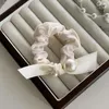 Hair Clips Pearl Butterfly Knot Rope For Women's High-end Satin Tie High Elastic Headband Leather Band