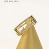 Never Fade Anello con lettera di marca Placcato in oro inossidabile Open Designer Luxury Strass Anello Regali di gioielli da donna 2 colori 240229