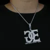 Iced Out Bling God Over Every Thing Pendant Halsband Silver Color AAA Zircon Letter Goe Charm Mens Hip Hop Jewelry 240226