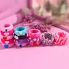 Anneaux de cluster coréen Y2K rose céramique doigt d'argile pour les filles coloré coeur fleur yeux rond géométrique anneau bijoux faits à la main en gros