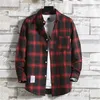 Camicie uomo Abbigliamento per adolescenti Youngers plaid manica lunga causale plaid studente top taglia piccola 240223