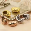 Hoop Earrings Selling Stainless Steel Waterdrop Earring For Women Ladies Spiral Pattern Versatile Creative Luxury Jewelry